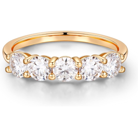 MOOSEA 5 Stone Moissanite Rings for Women - Picture 7 of 10